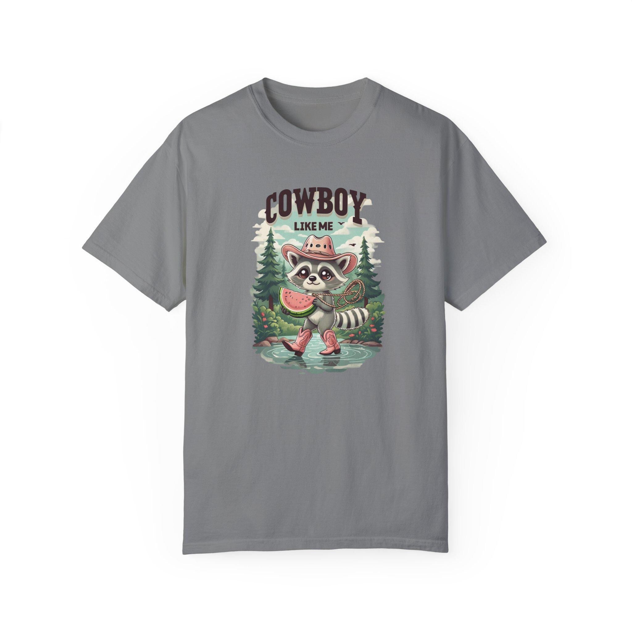 Cowboy Like Me Racoon Graphic Tee - Western Cowgirl Vintage Chic - Trendy Merch for Fans