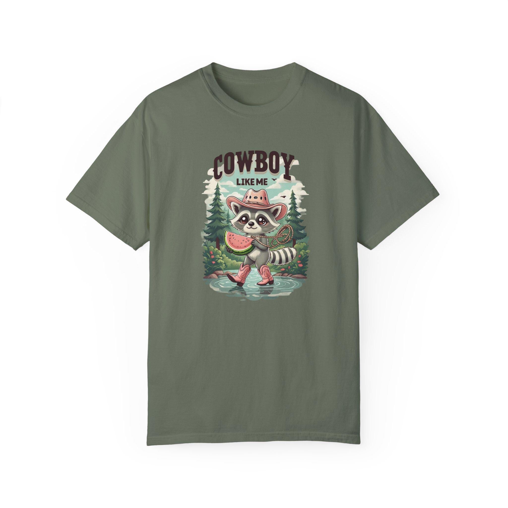 Cowboy Like Me Racoon Graphic Tee - Western Cowgirl Vintage Chic - Trendy Merch for Fans
