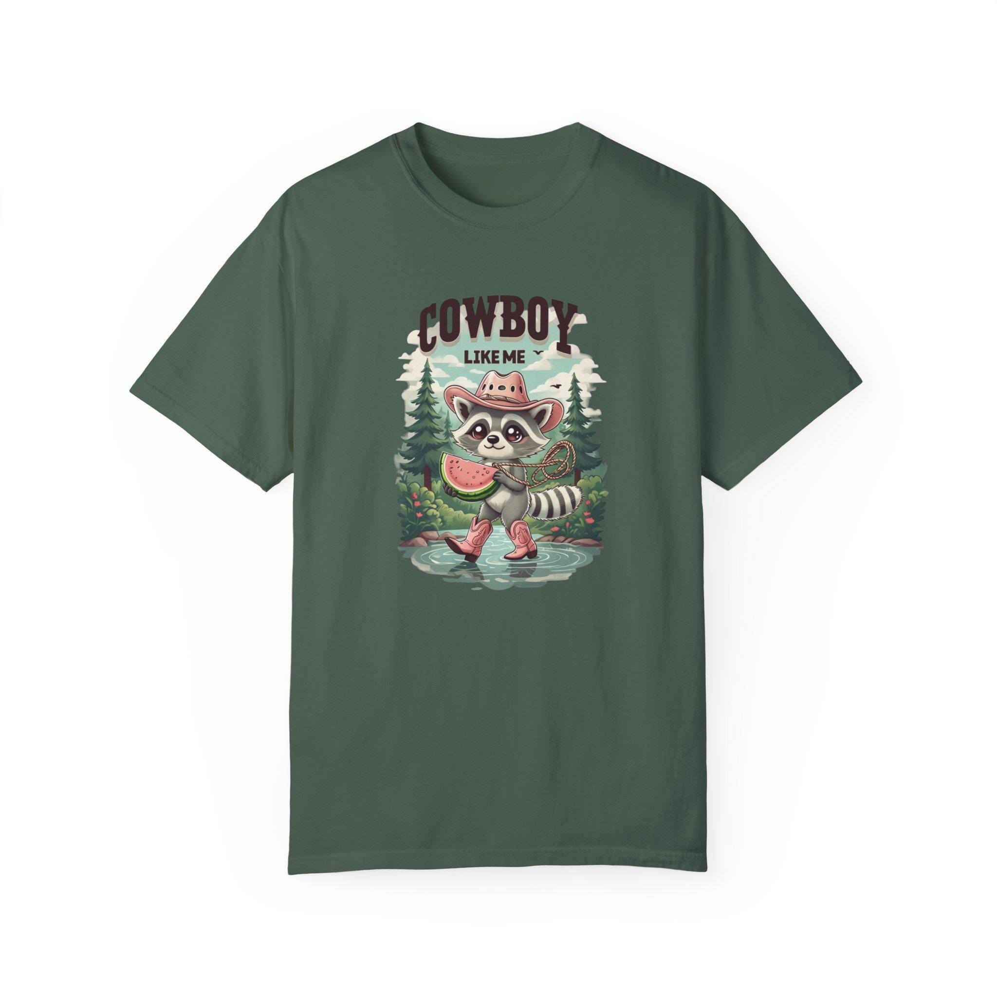 Cowboy Like Me Racoon Graphic Tee - Western Cowgirl Vintage Chic - Trendy Merch for Fans