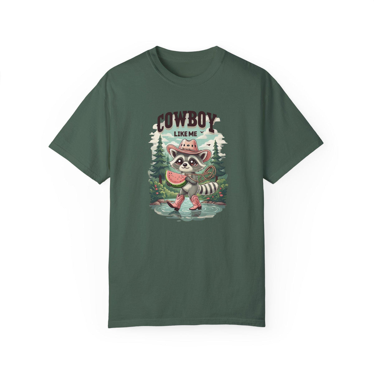 Cowboy Like Me Racoon Graphic Tee - Western Cowgirl Vintage Chic - Trendy Merch for Fans