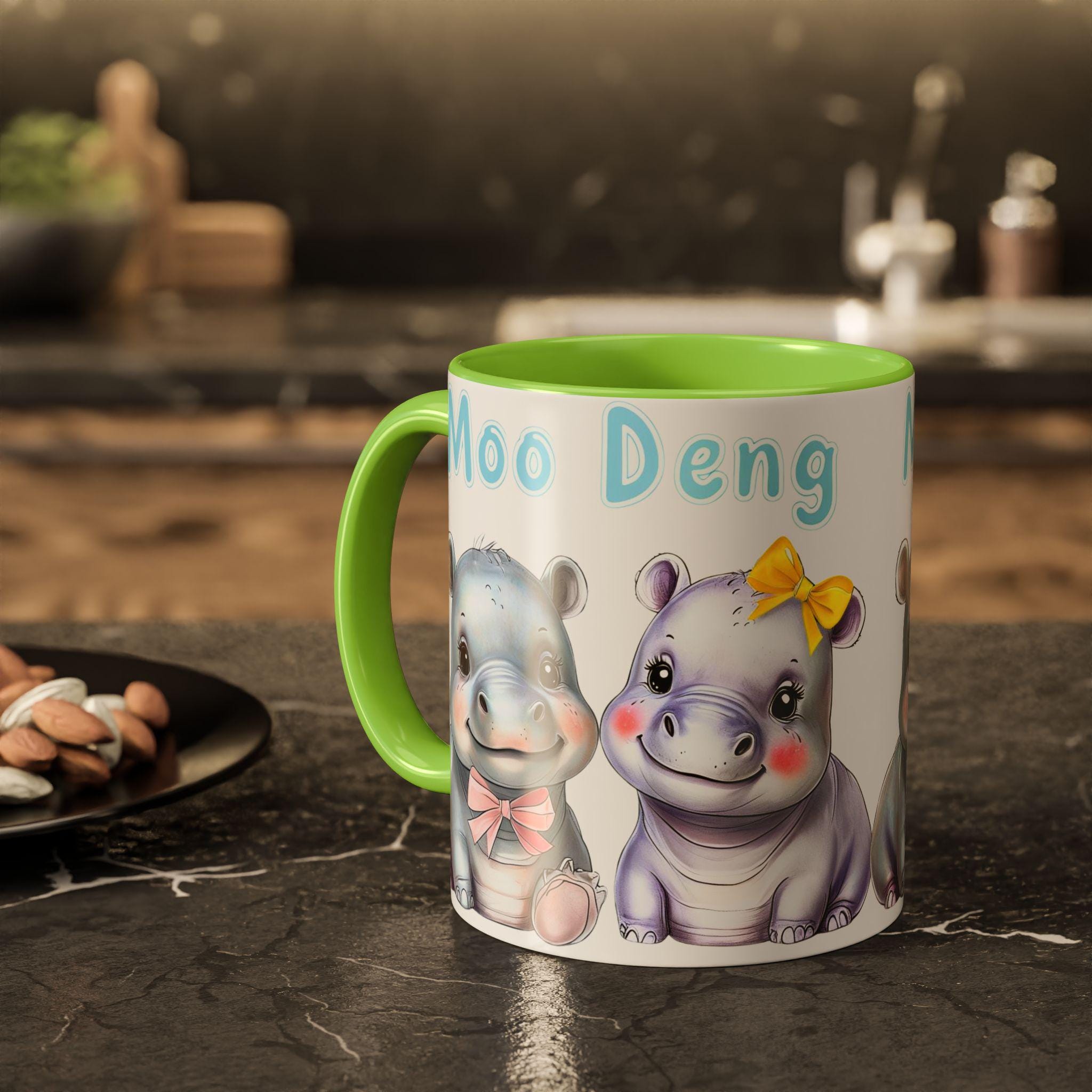Moo Deng Baby Hippo Mug - Trendy Gift for Her - Cute Animal Lover Mug - Unique Coffee Cup