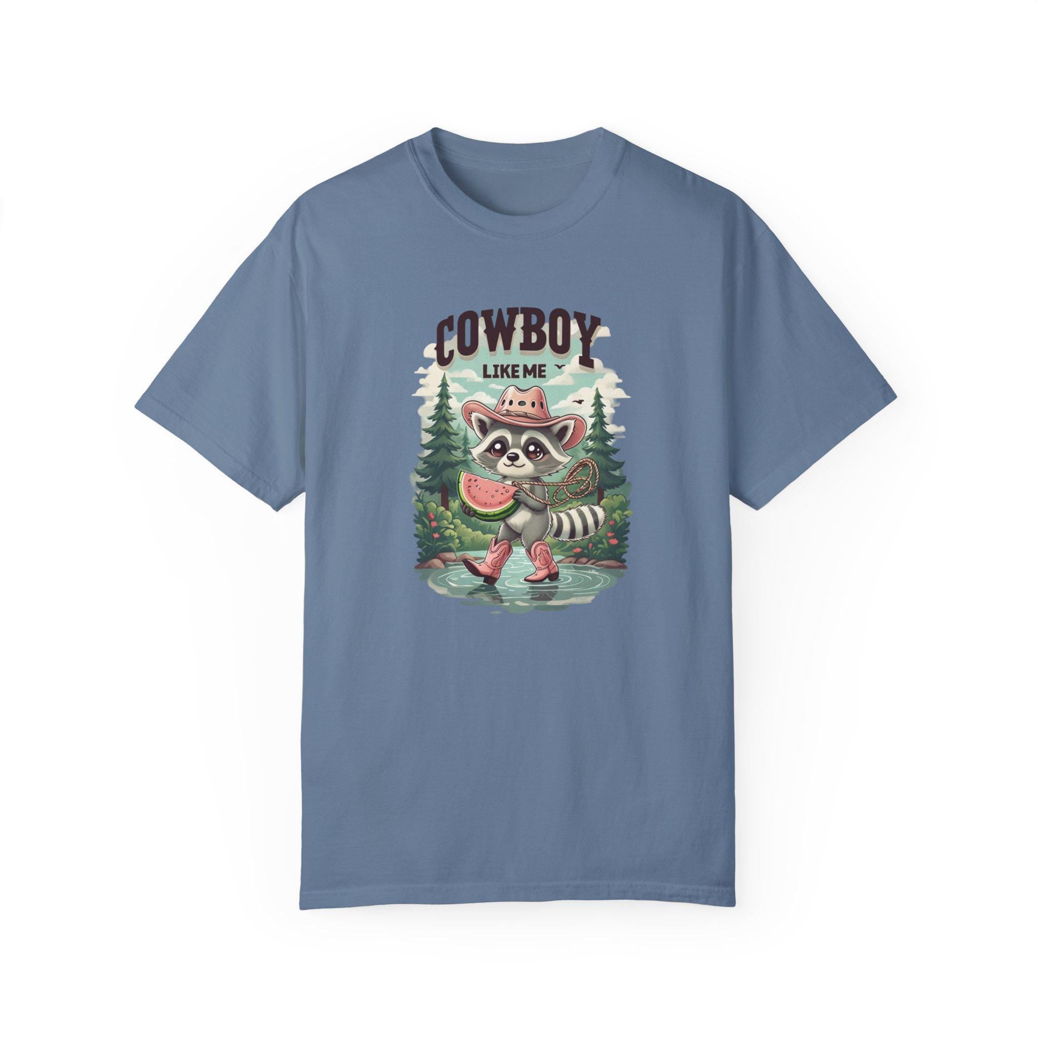 Cowboy Like Me Racoon Graphic Tee - Western Cowgirl Vintage Chic - Trendy Merch for Fans