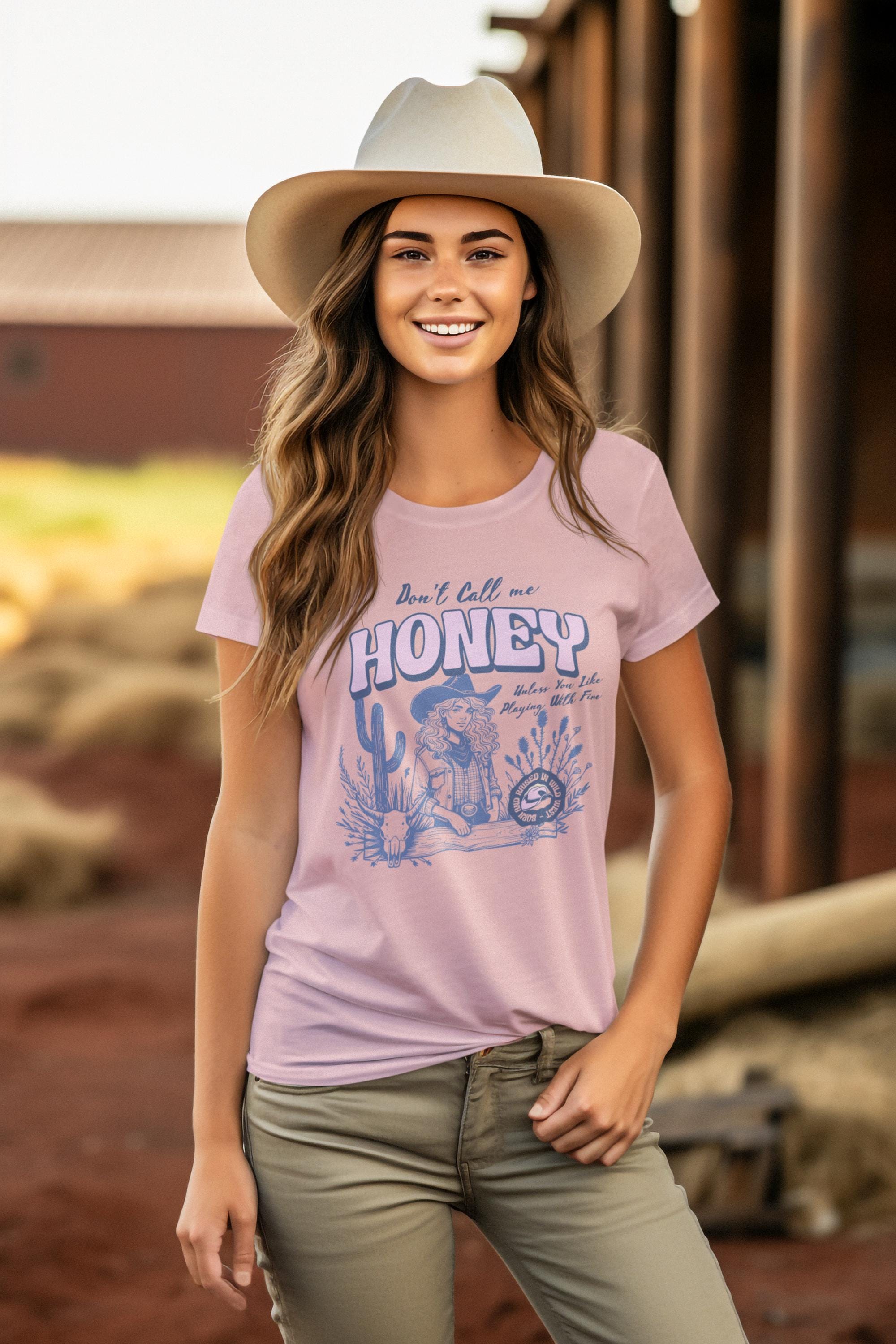 Sassy Cowgirl Tee - Don't Call Me Honey - Vintage Cowgirl T Shirt - Perfect for Gifts