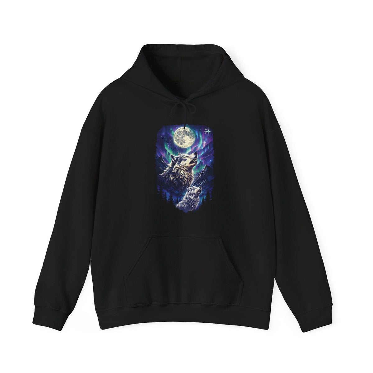 Northern Lights Wolf Hoodie Wolf Lover Sweater