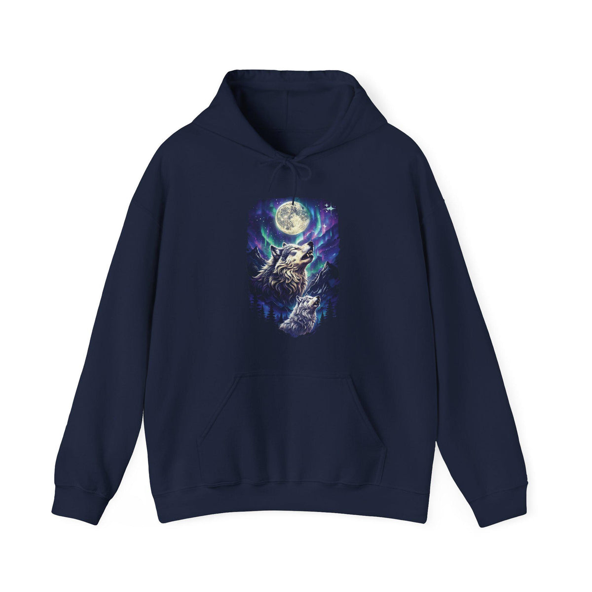 Northern Lights Wolf Hoodie Wolf Lover Sweater
