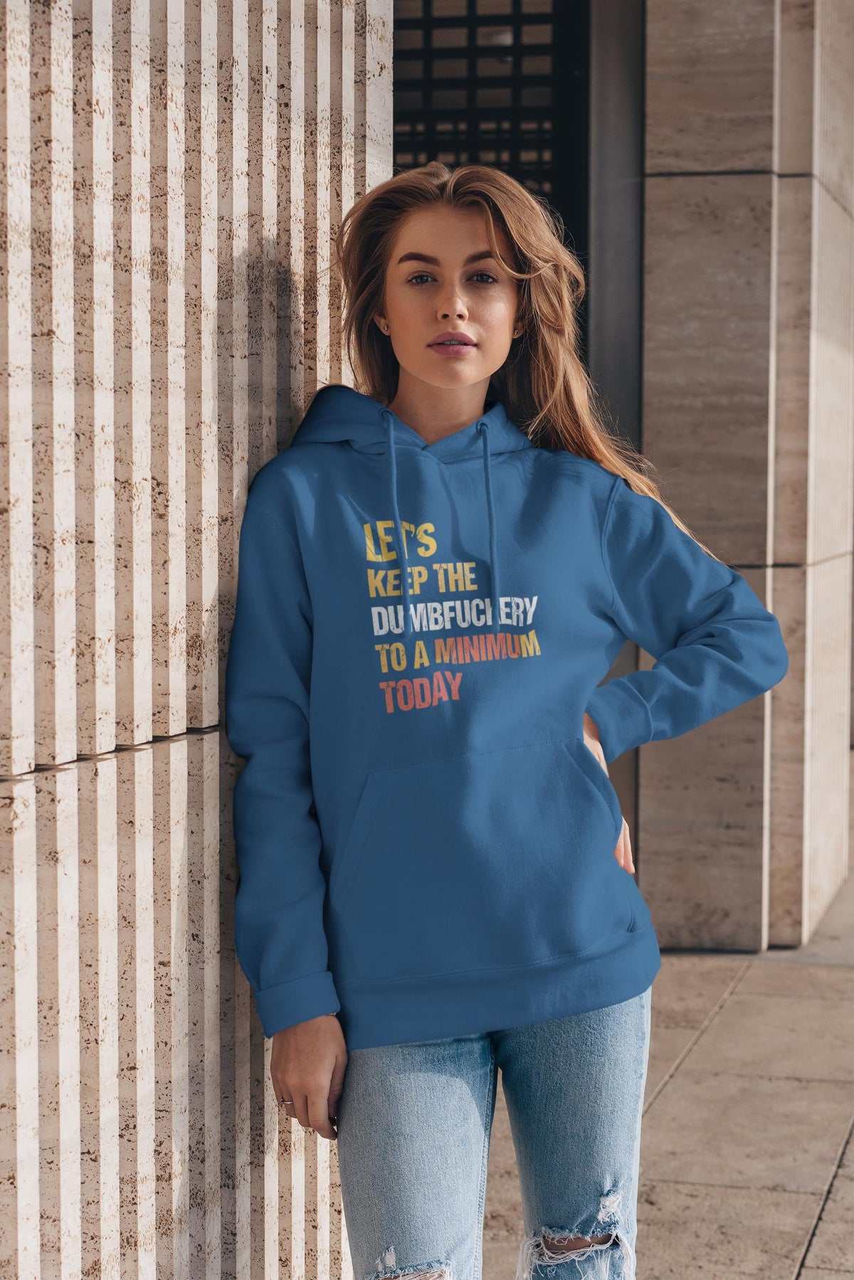 Let's Keep the Dumbfuckery to a Minimum Today Hoodie, Funny Bad Bitch Sweatshirt, Mom Life Hoodie