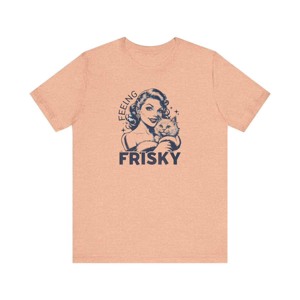 Feeling Frisky Cat Lover Tee, Cute Cat Shirt, Vintage Style Unisex Tee, Pet Lover Gift, Fun Graphic T-Shirt