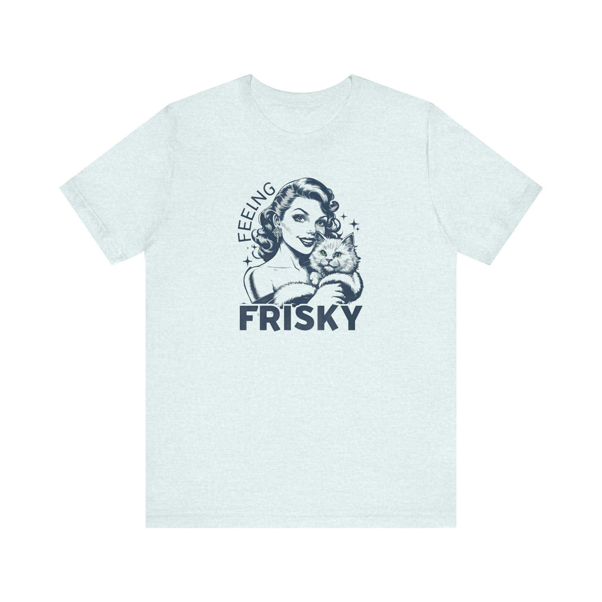 Feeling Frisky Cat Lover Tee, Cute Cat Shirt, Vintage Style Unisex Tee, Pet Lover Gift, Fun Graphic T-Shirt