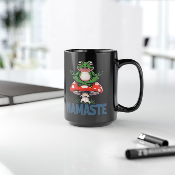 Namaste Frog Mug, Perfect for Yoga Lovers, Eco-Friendly Gift, Coffee or Tea Mug, Relaxation Vibes