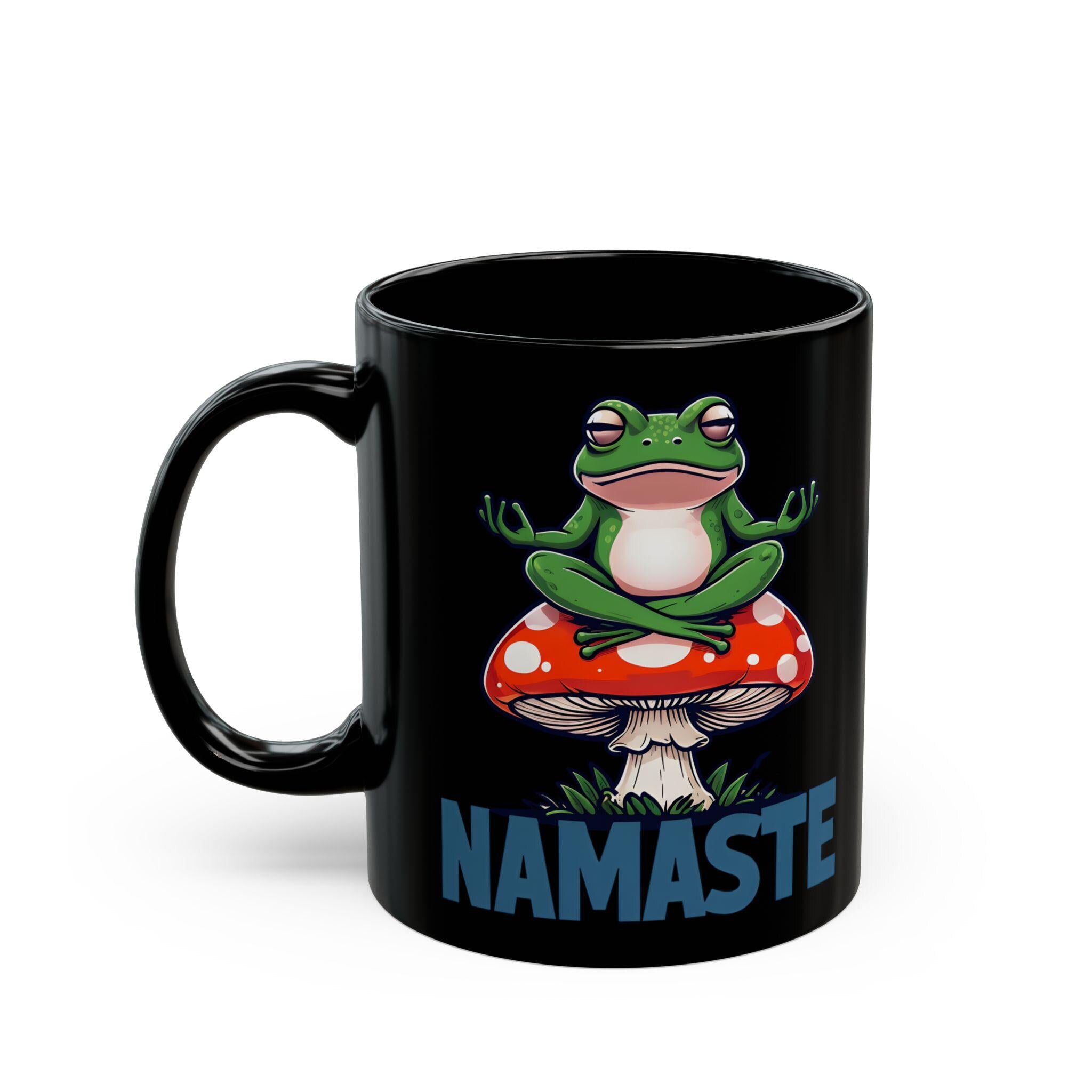 Namaste Frog Mug, Perfect for Yoga Lovers, Eco-Friendly Gift, Coffee or Tea Mug, Relaxation Vibes