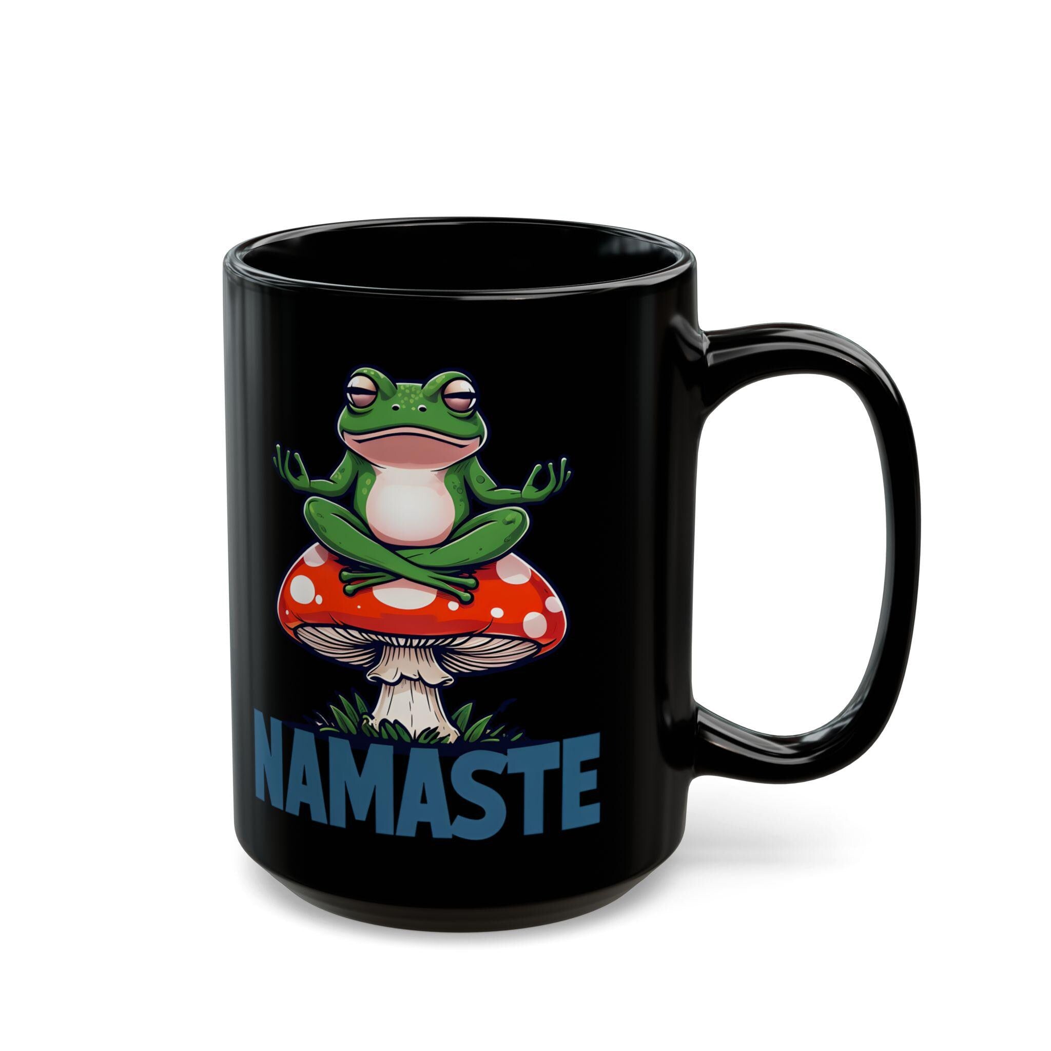Namaste Frog Mug, Perfect for Yoga Lovers, Eco-Friendly Gift, Coffee or Tea Mug, Relaxation Vibes