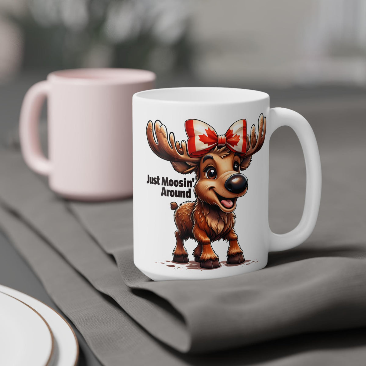 Moosin' Around Canada Mug - Fun Wildlife Gift - Cute Moose Mug - Perfect for Coffee Lovers