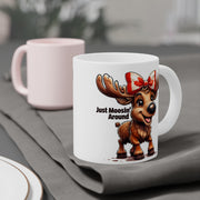 Moosin' Around Canada Mug - Fun Wildlife Gift - Cute Moose Mug - Perfect for Coffee Lovers