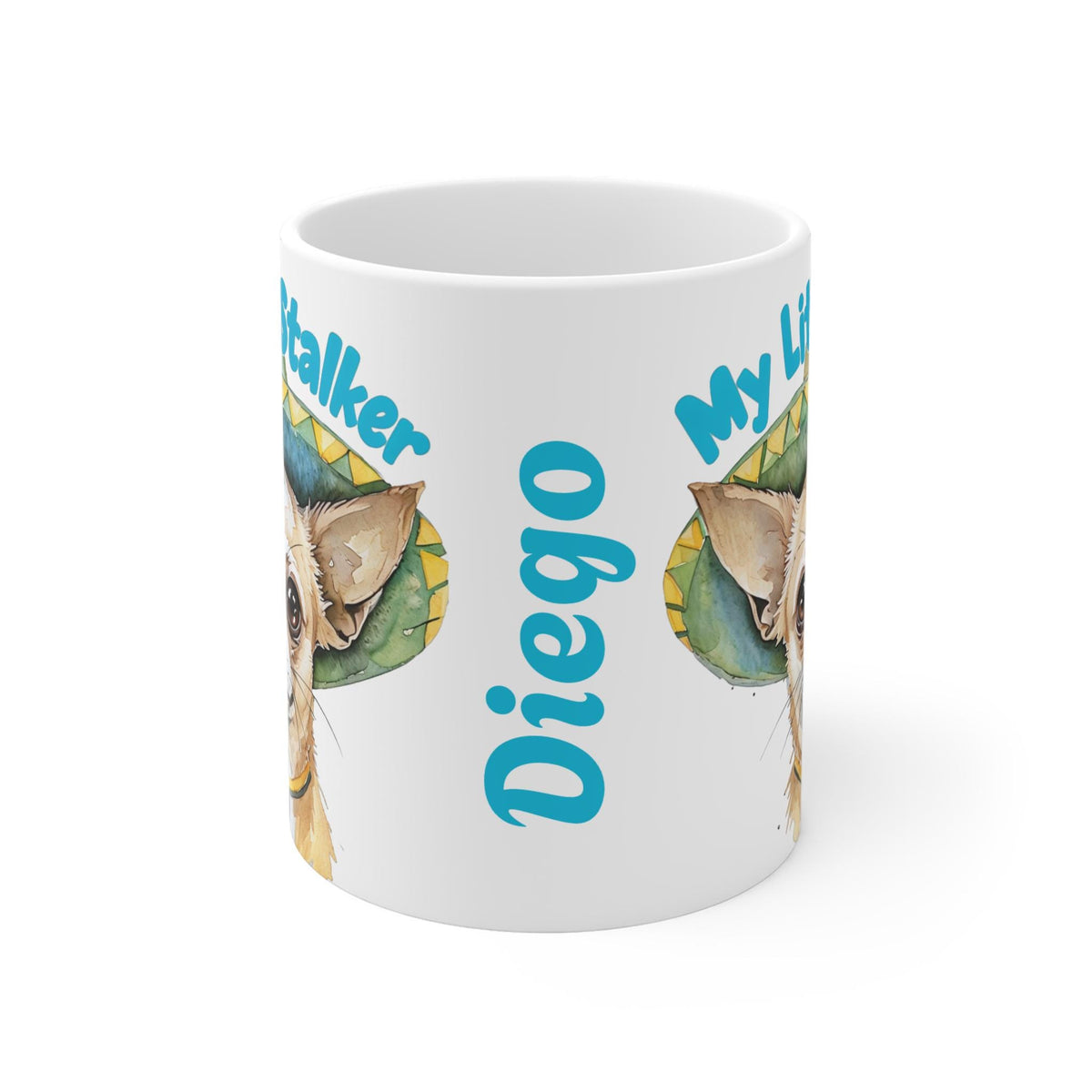 Cute Chihuahua Ceramic Mug - My Little Stalker, Dog Lover Gift, Pet Owner Coffee Cup, Funny Chihuahua Mug, Animal Lover Drinkware