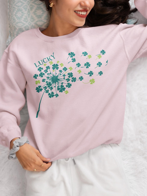 Shamrock Sweatshirt - Clover Shamrock Shirt - St Patrick's Day Apparel - Lucky Clover Design