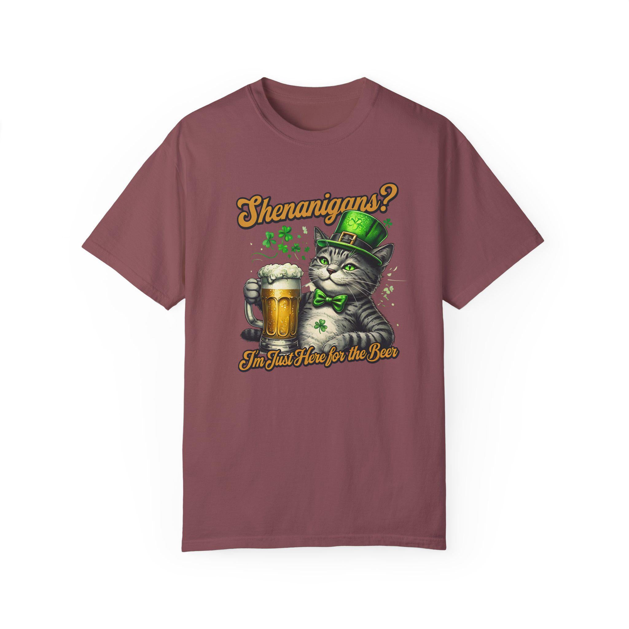 St. Patty's Day - Shenanigans Cat Design - Lucky Sublimination Irish T'Shirt - Pub Crawl Tee -