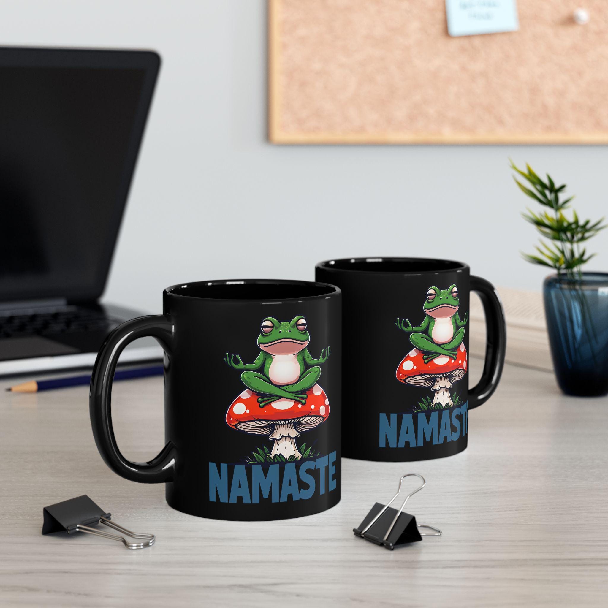 Namaste Frog Mug, Perfect for Yoga Lovers, Eco-Friendly Gift, Coffee or Tea Mug