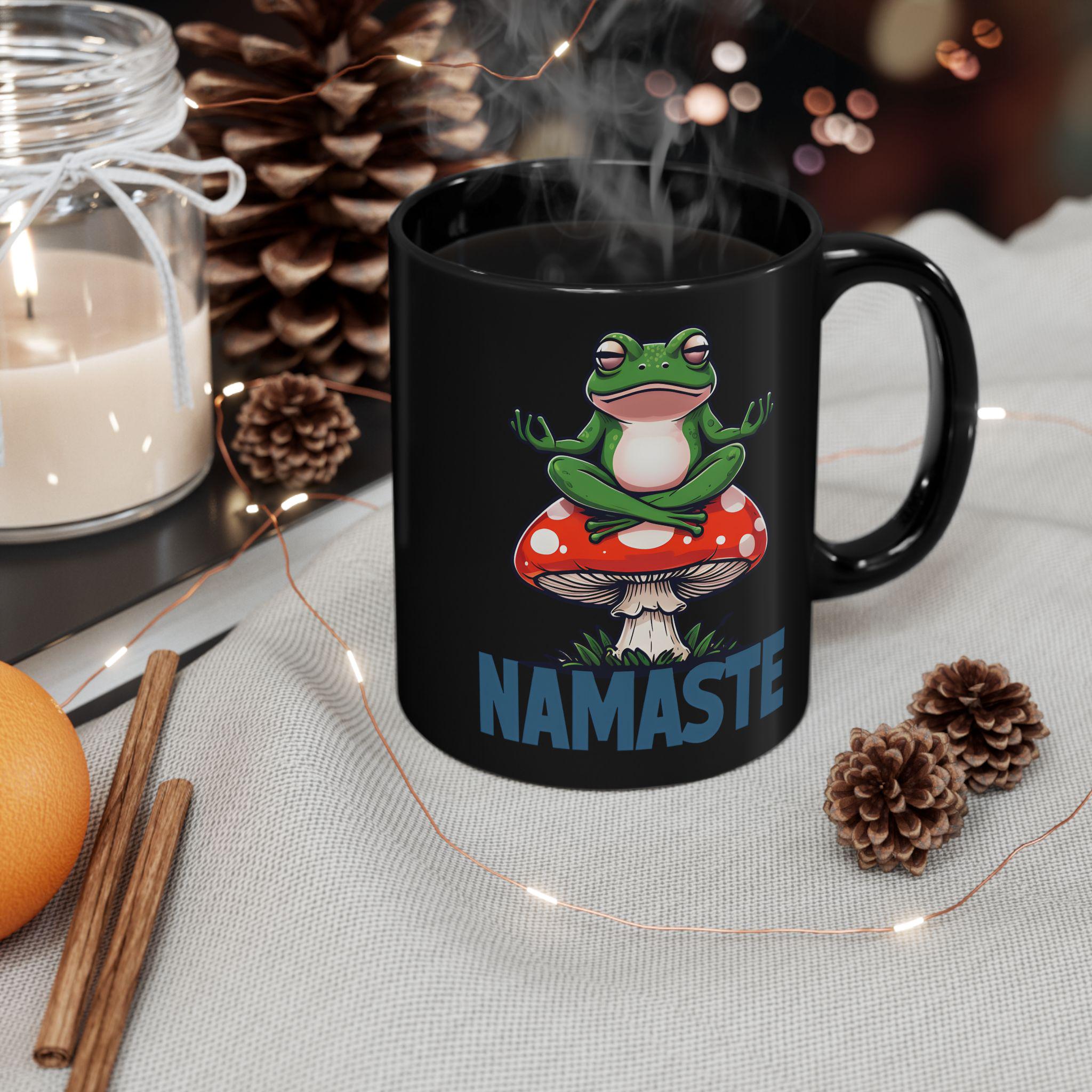 Namaste Frog Mug, Perfect for Yoga Lovers, Eco-Friendly Gift, Coffee or Tea Mug, Relaxation Vibes