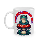 Funny Frog Ceramic Mug: Stay Calm and Hop On