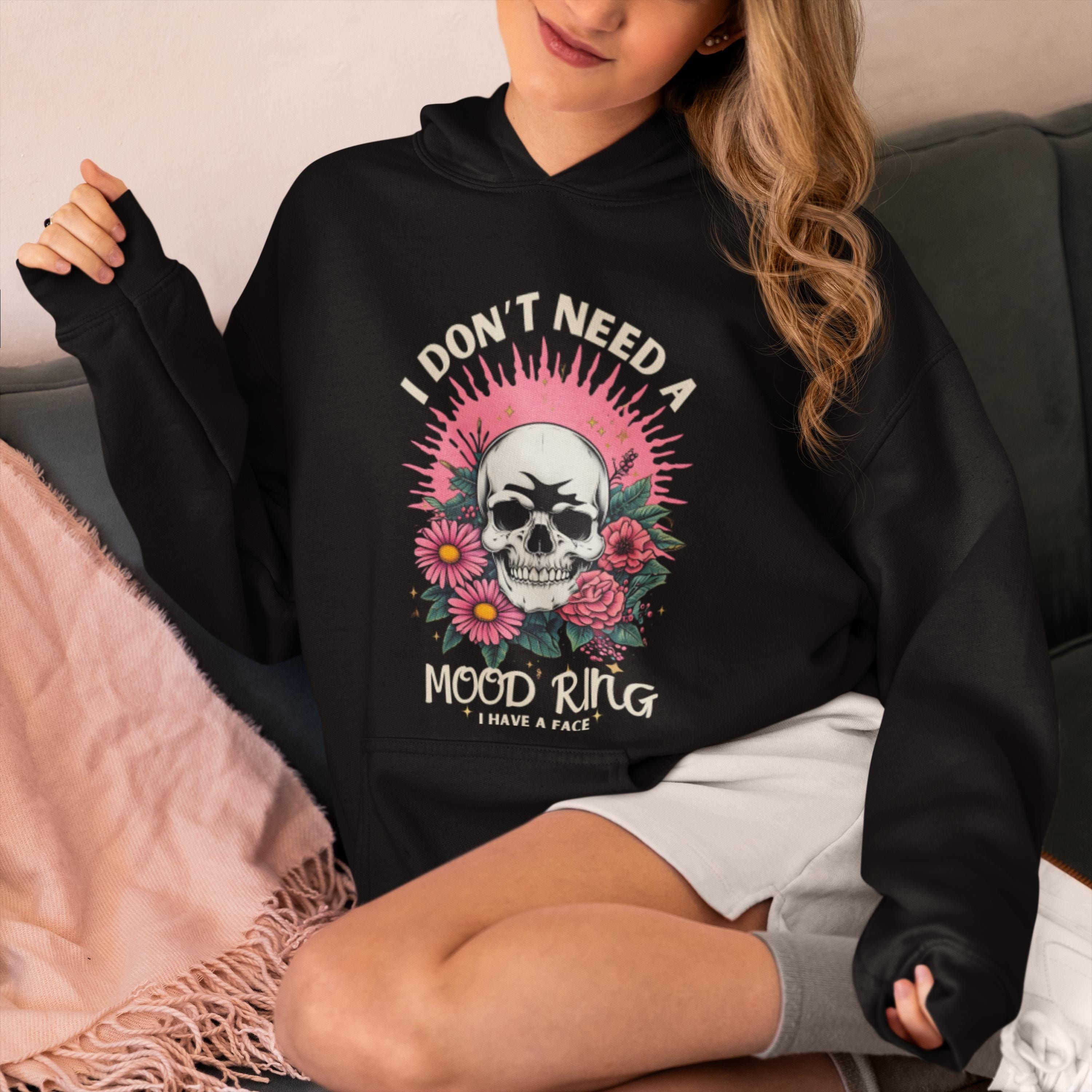 Unique Skull Mood Ring Face Sweater - Cozy Pullover for Emotion Lovers
