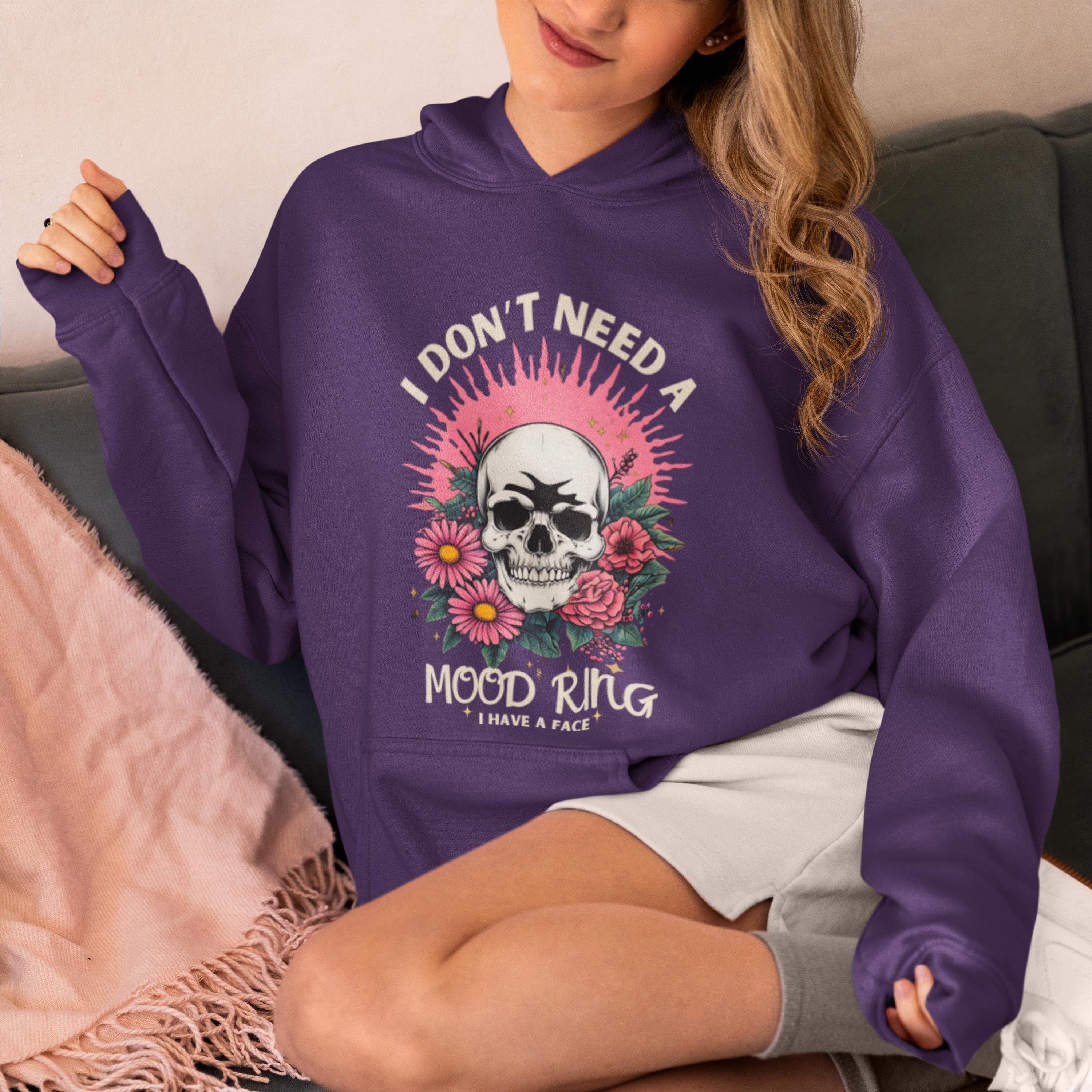 Unique Skull Mood Ring Face Sweater - Cozy Pullover for Emotion Lovers