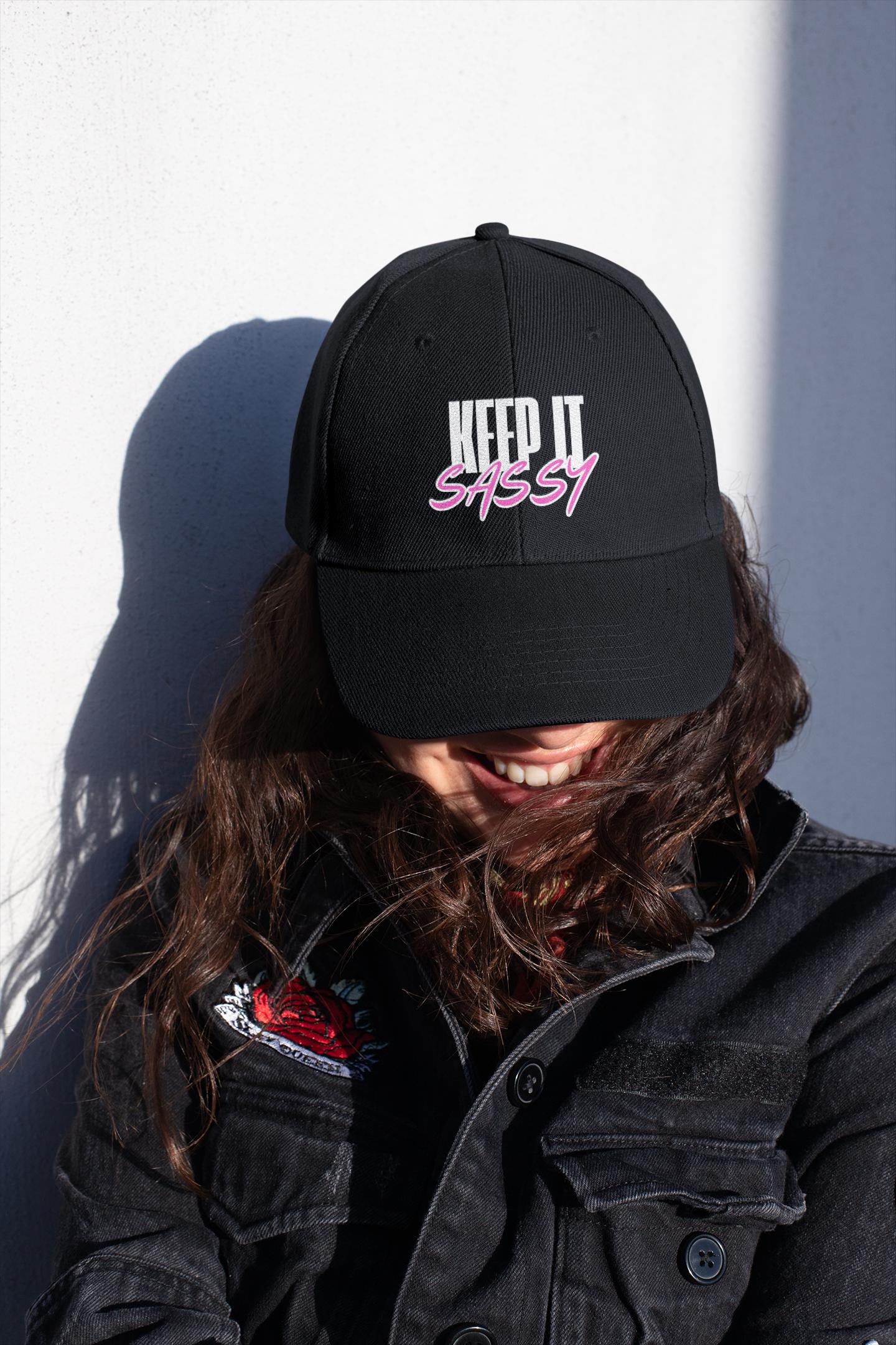 Keep It Sassy Hat, Unique Gifts for Sassy Moms, Woman&#39;s Ponytail Cap, Stylish Accessories, Sarcastic Sayings