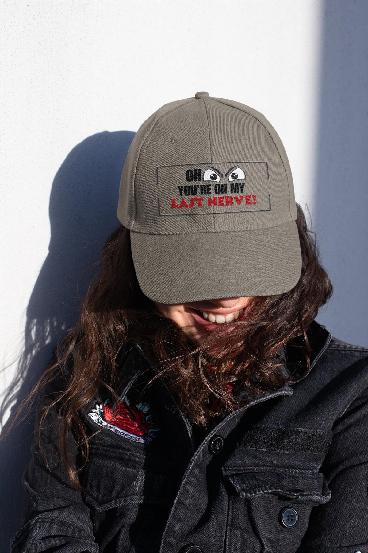 Funny Baseball Cap - "Oh Look You're on My Last Nerve!", Sarcastic Trucker Cap, Funny Gift for Wife, Adult Humor Hat, Accessories