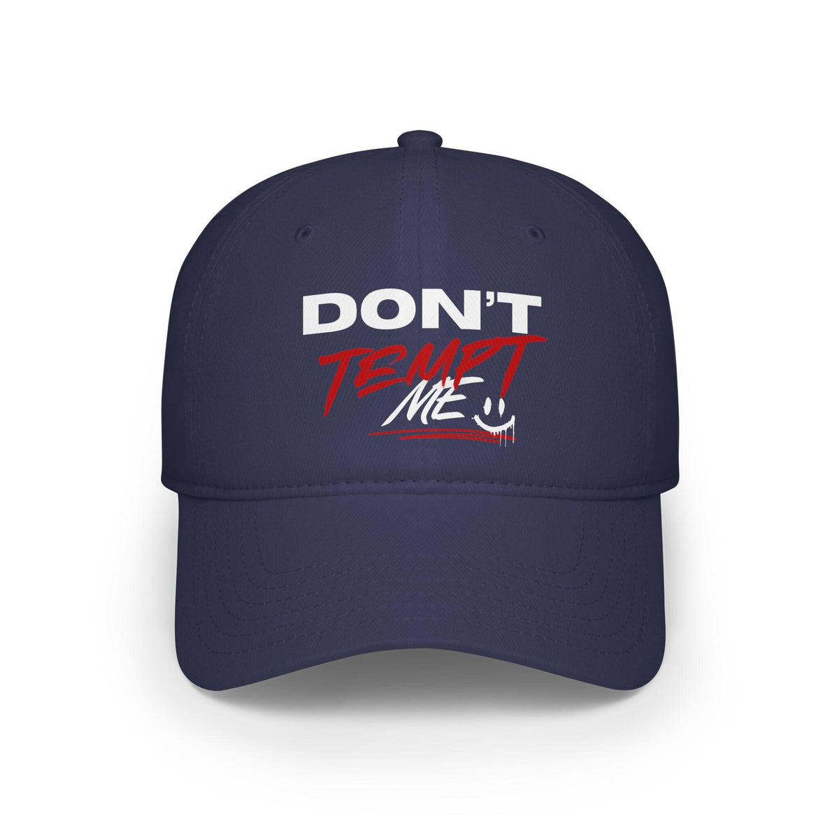Don't Tempt Me Baseball Cap, Quirky Graphic Hat, Stylish Accessory, Fun Headwear For Casual Wear