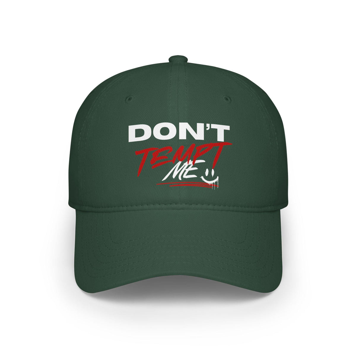 Don't Tempt Me Baseball Cap, Quirky Graphic Hat, Stylish Accessory, Fun Headwear For Casual Wear
