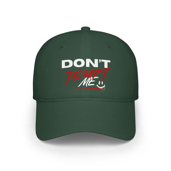Don't Tempt Me Baseball Cap, Quirky Graphic Hat, Stylish Accessory, Fun Headwear For Casual Wear