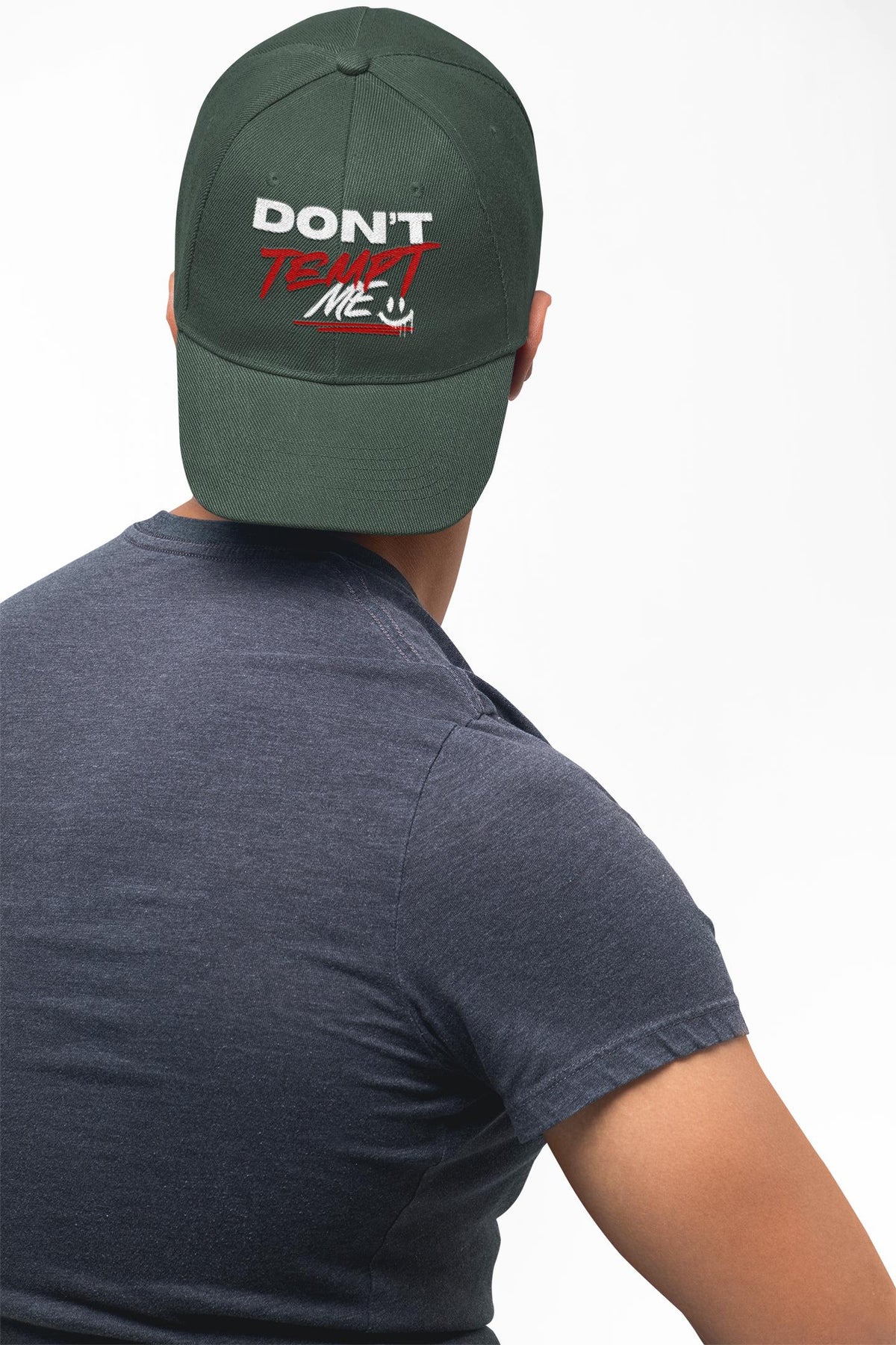 Don't Tempt Me Baseball Cap, Quirky Graphic Hat, Stylish Accessory, Fun Headwear For Casual Wear