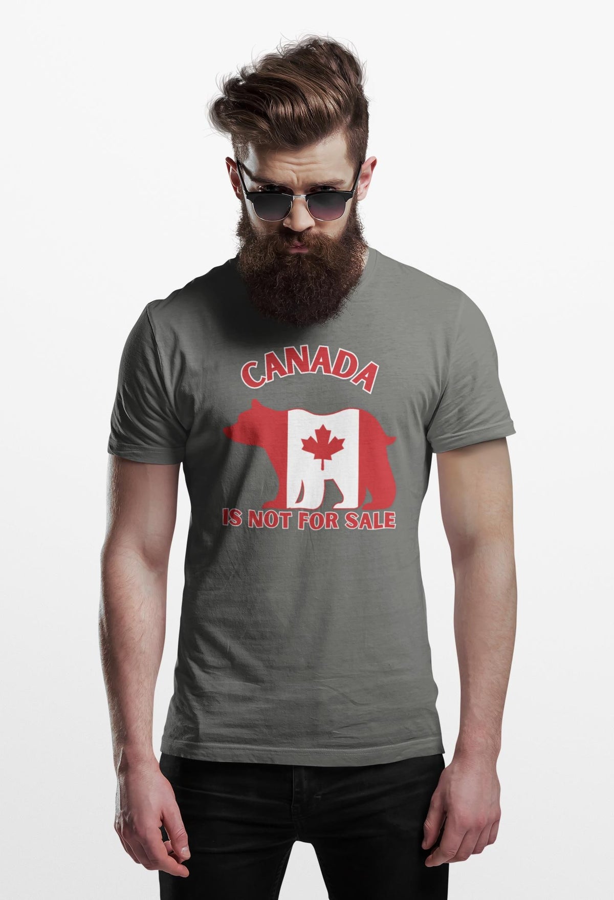 Canada Bear Graphic T-Shirt, Canada is Not For Sale Shirt, Proudly Canadian Tee, Maple Leaf Design, Gift for Canadians, Unisex Apparel