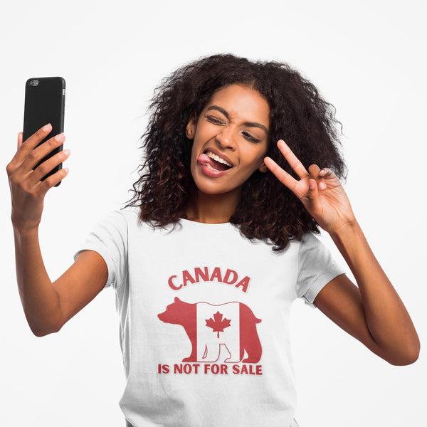 Canada Bear Graphic T-Shirt, Canada is Not For Sale Shirt, Proudly Canadian Tee, Maple Leaf Design, Gift for Canadians, Unisex Apparel