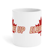 Elbows Up Mug, Canada Pride Cup, Gift for Hockey Dad, Unique Hockey Mom Mug, Fun Drinkware