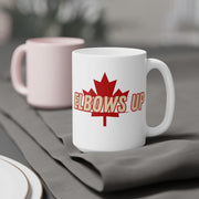 Elbows Up Mug, Canada Pride Cup, Gift for Hockey Dad, Unique Hockey Mom Mug, Fun Drinkware
