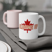 Elbows Up Mug, Canada Pride Cup, Gift for Hockey Dad, Unique Hockey Mom Mug, Fun Drinkware