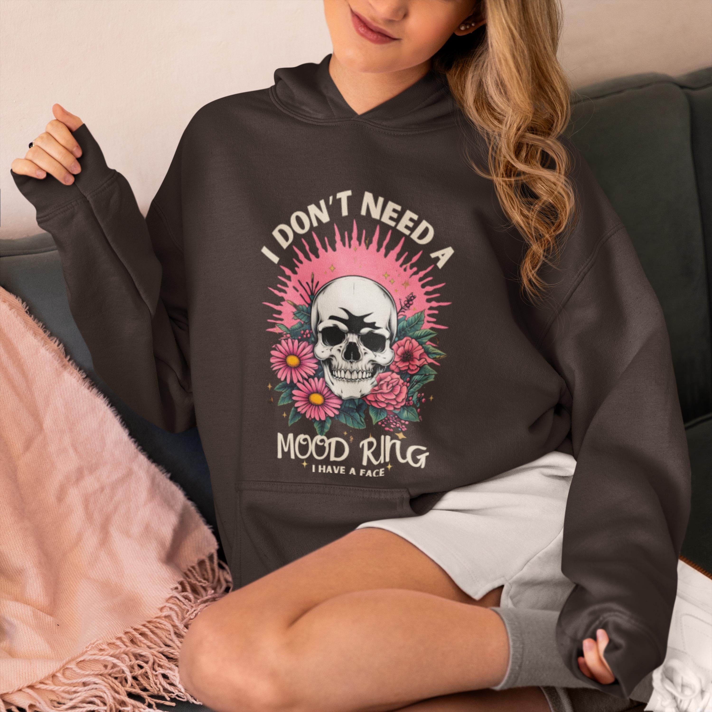Unique Skull Mood Ring Face Sweater - Cozy Pullover for Emotion Lovers