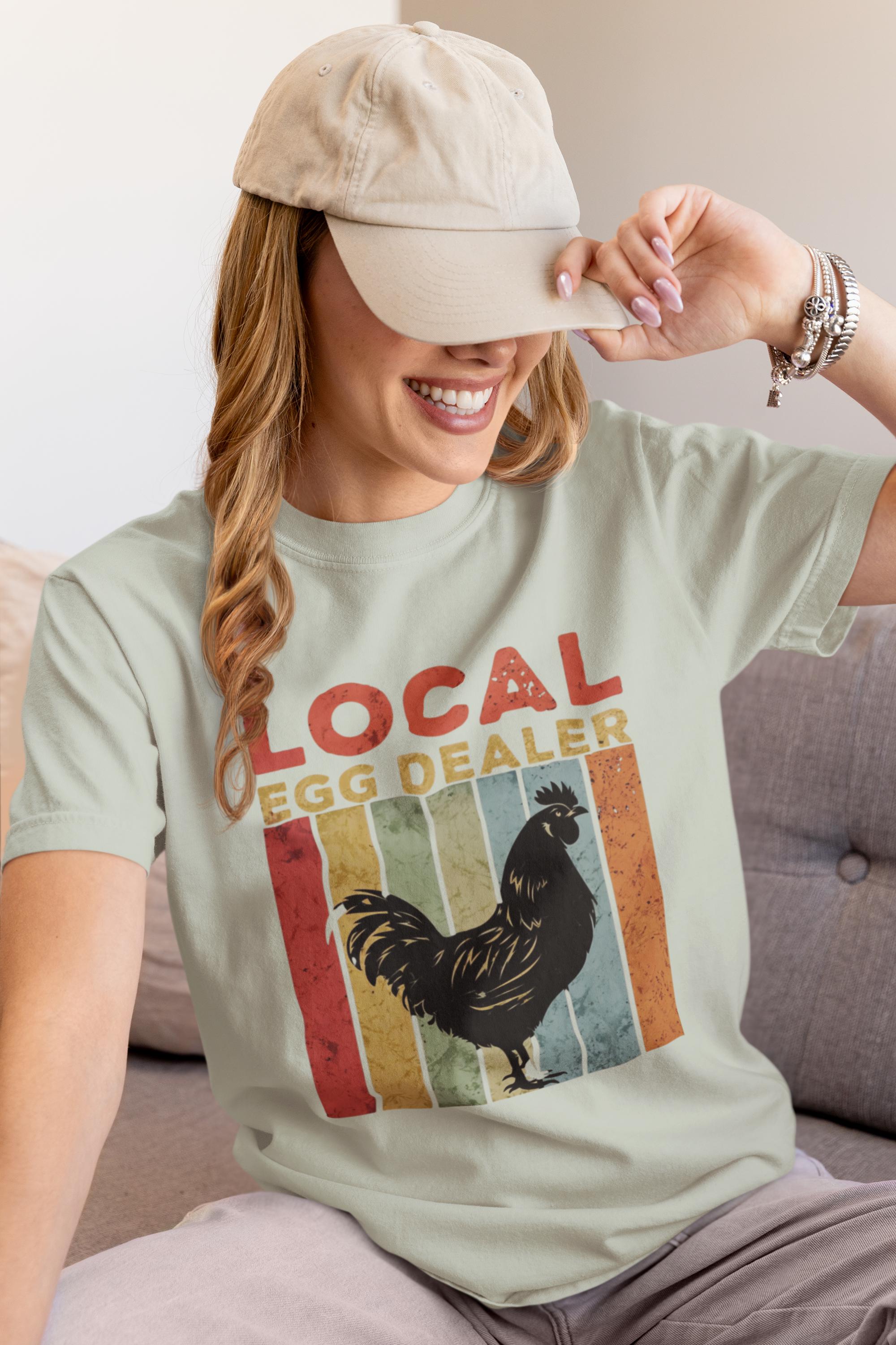 Local Egg Dealer T-Shirt, Fun Farm Tee, Gift for Farmers, Backyard Chicken Lover, Funny Agriculture Shirt