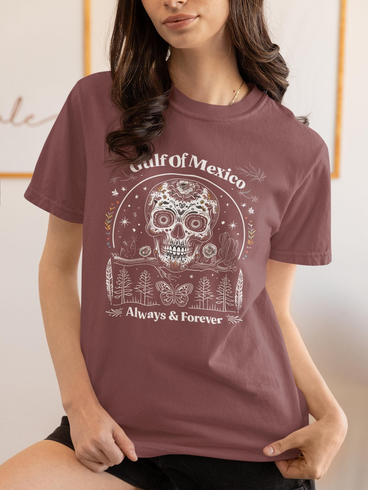 Gulf of Mexico Day of the Dead T-Shirt, Anti Trump Gift, Mexico Lover Crewneck, Florida Beach Shirt, Gulf of Mexico Forever