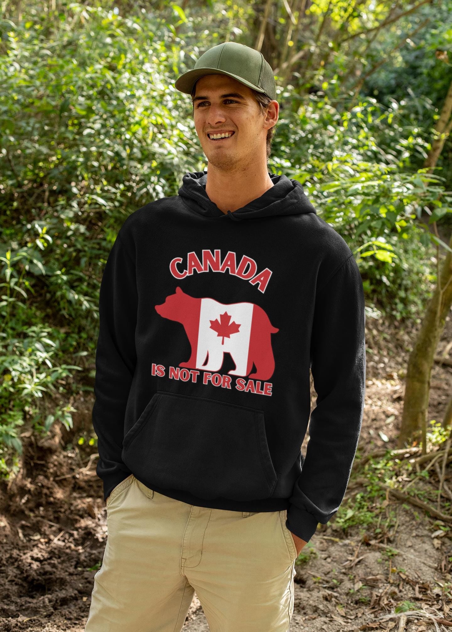 Canada Bear Hoodie - Canada is Not For Sale Hoodie, Patriotic Sweatshirt, Gift for Canadians, Strong and Free, Unisex Apparel