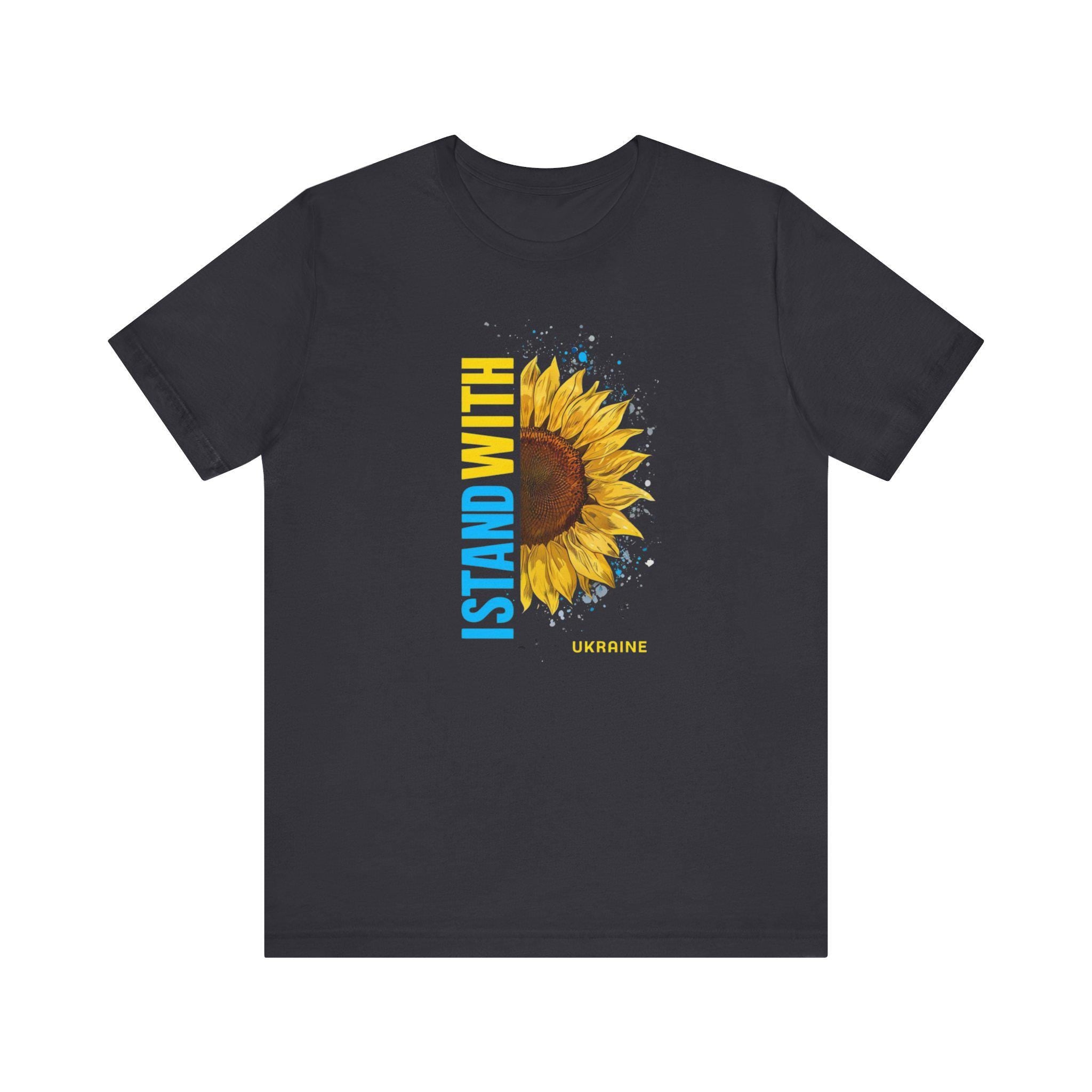 Stand With Ukraine Sunflower Tee, I Stand With Ukraine Shirt, Support Ukraine T-shirt, Anti War Apparel, Ukrainian Flag Tee