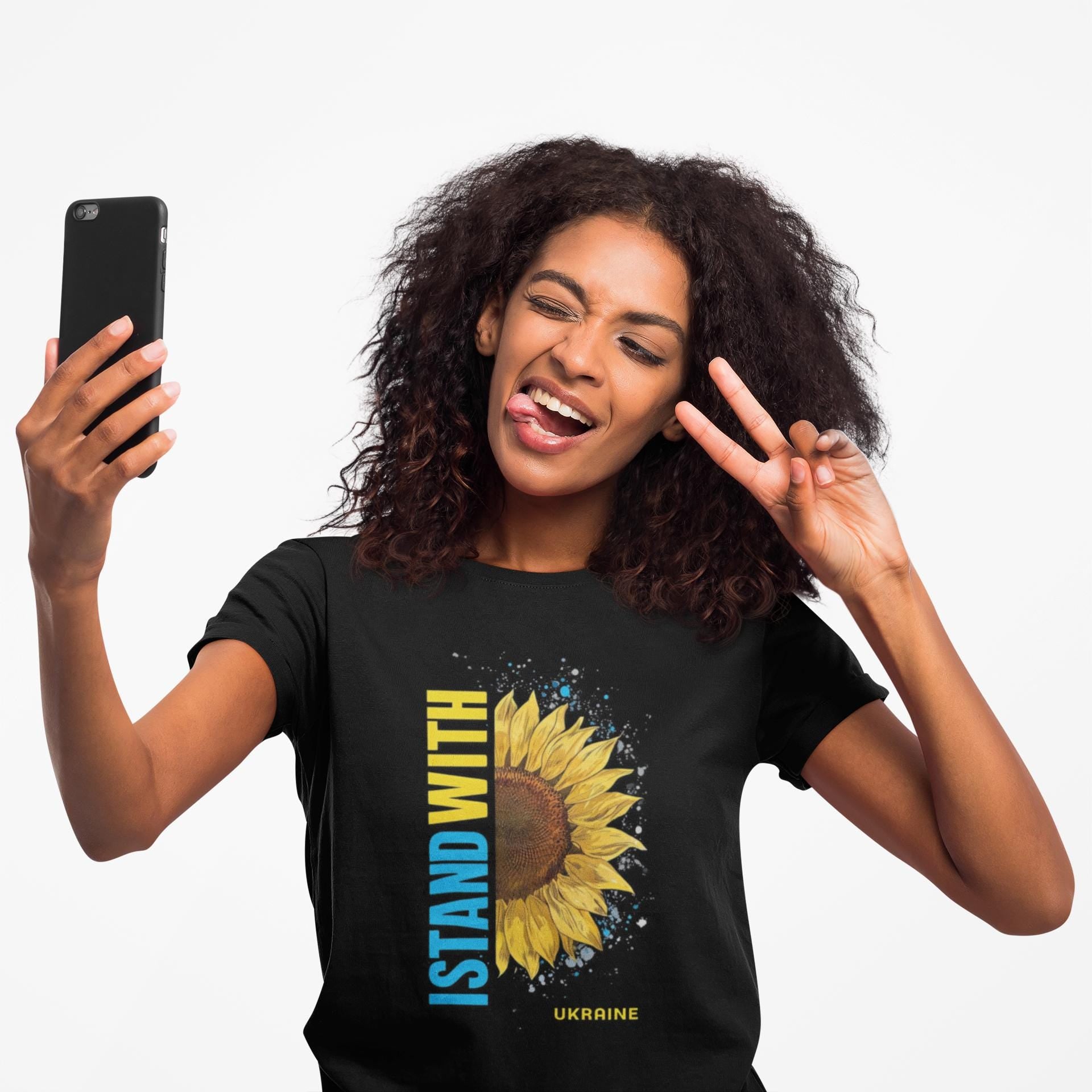 Stand With Ukraine Sunflower Tee, I Stand With Ukraine Shirt, Support Ukraine T-shirt, Anti War Apparel, Ukrainian Flag Tee
