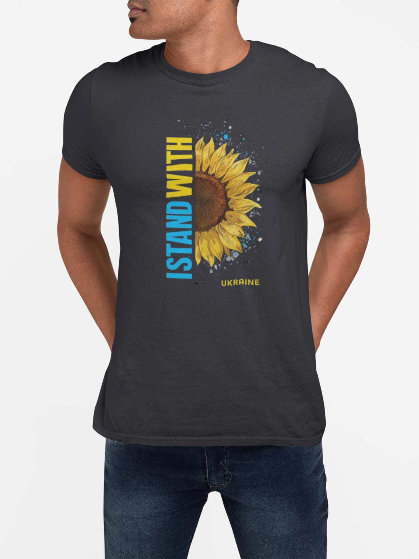 Stand With Ukraine Sunflower Tee, I Stand With Ukraine Shirt, Support Ukraine T-shirt, Anti War Apparel, Ukrainian Flag Tee