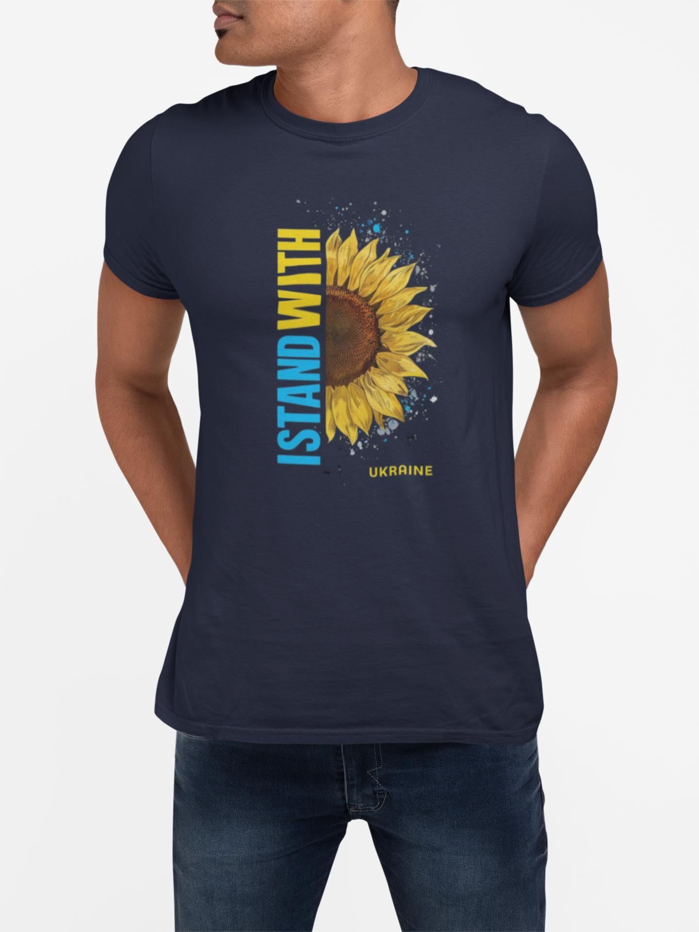 Stand With Ukraine Sunflower Tee, I Stand With Ukraine Shirt, Support Ukraine T-shirt, Anti War Apparel, Ukrainian Flag Tee