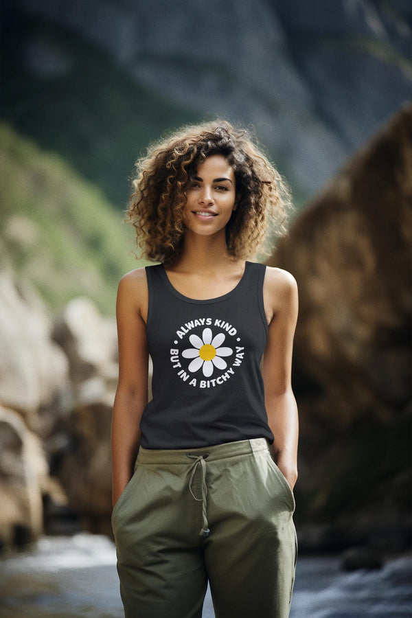 Always Kind But In A Bitchy Way Tank Top, Funny Sarcastic Gift, Be Kind Humor Shirt, Trendy Women's Apparel, Unique Graphic Tee
