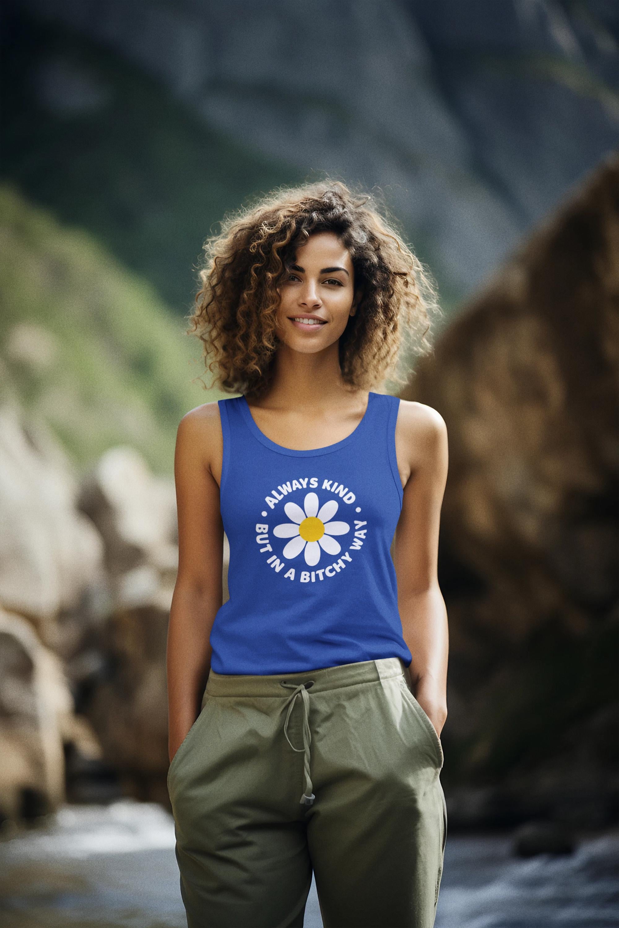 Always Kind But In A Bitchy Way Tank Top, Funny Sarcastic Gift, Be Kind Humor Shirt, Trendy Women's Apparel, Unique Graphic Tee