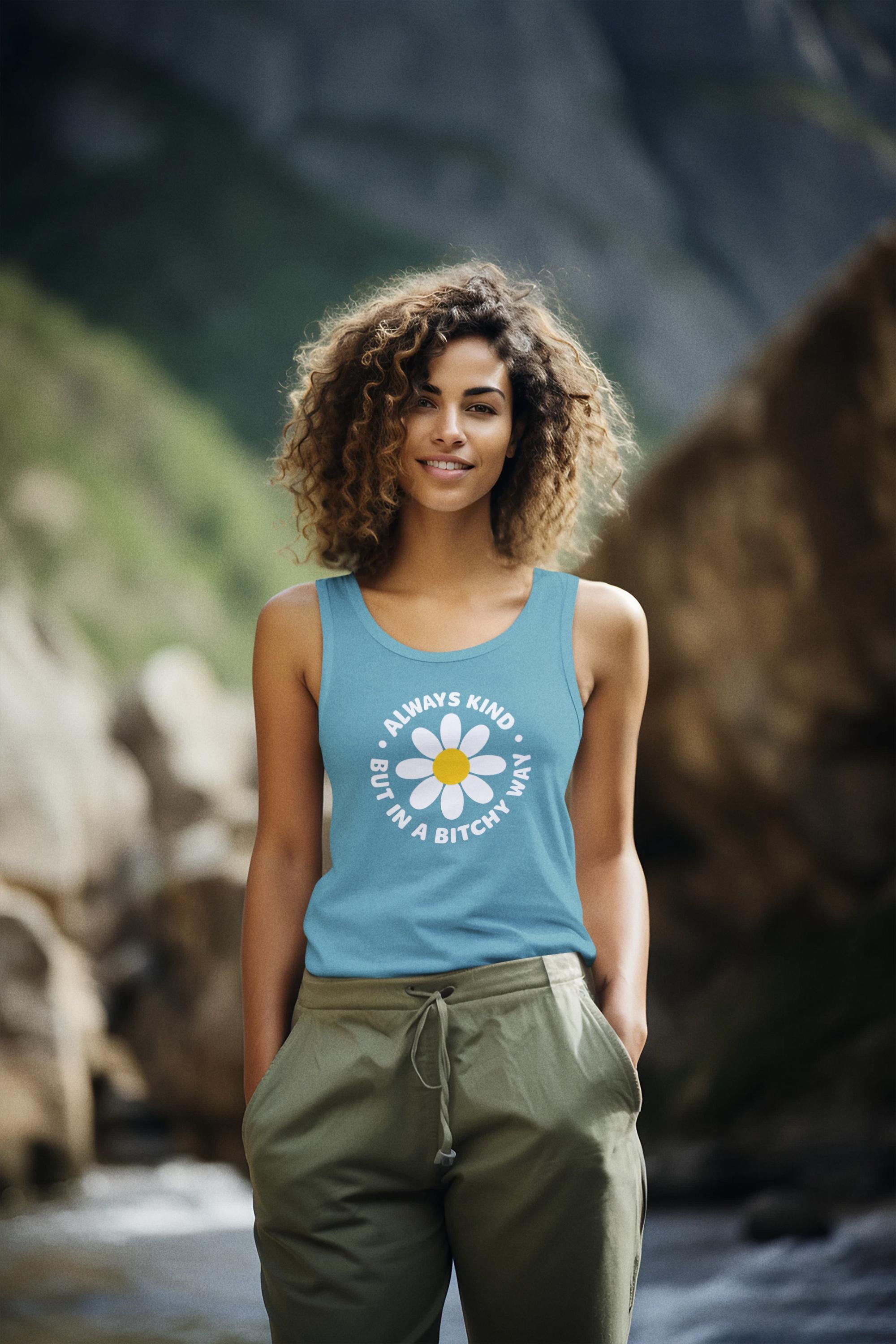 Always Kind But In A Bitchy Way Tank Top, Funny Sarcastic Gift, Be Kind Humor Shirt, Trendy Women's Apparel, Unique Graphic Tee