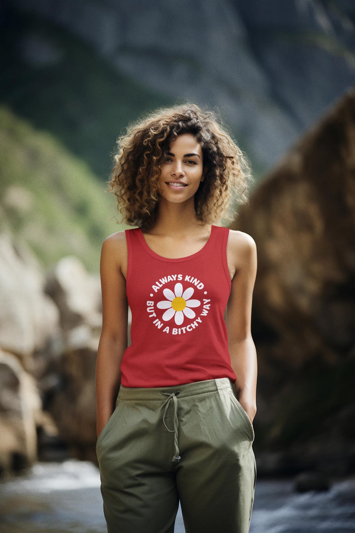 Always Kind But In A Bitchy Way Tank Top, Funny Sarcastic Gift, Be Kind Humor Shirt, Trendy Women's Apparel, Unique Graphic Tee