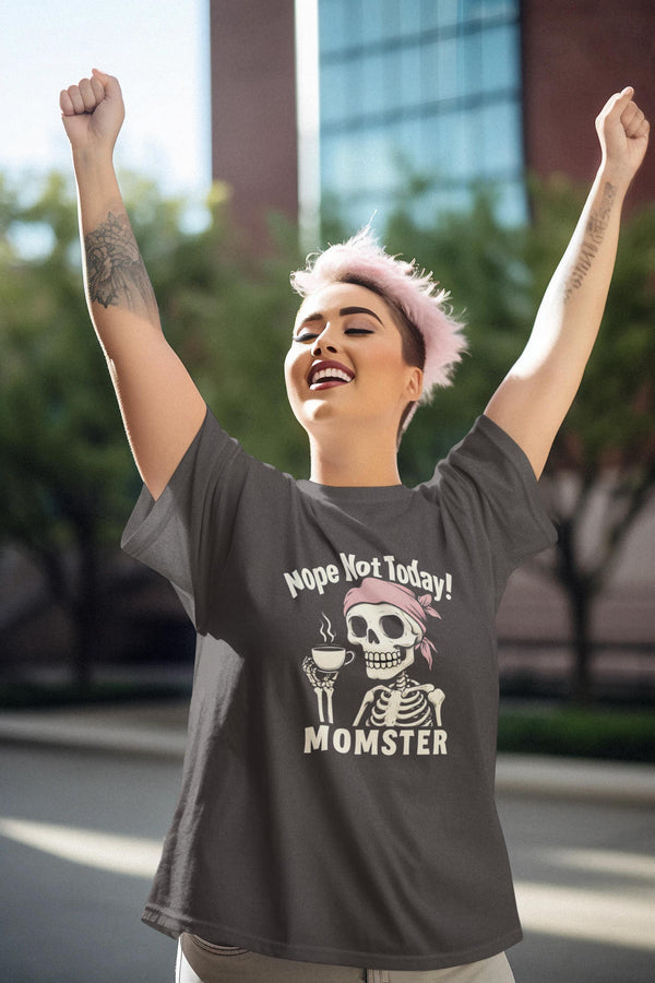 Momster Graphic Tee - Funny Unisex T-Shirt for Moms, Pirate Theme, Halloween, Gift for Mothers Day, Humor Shirt