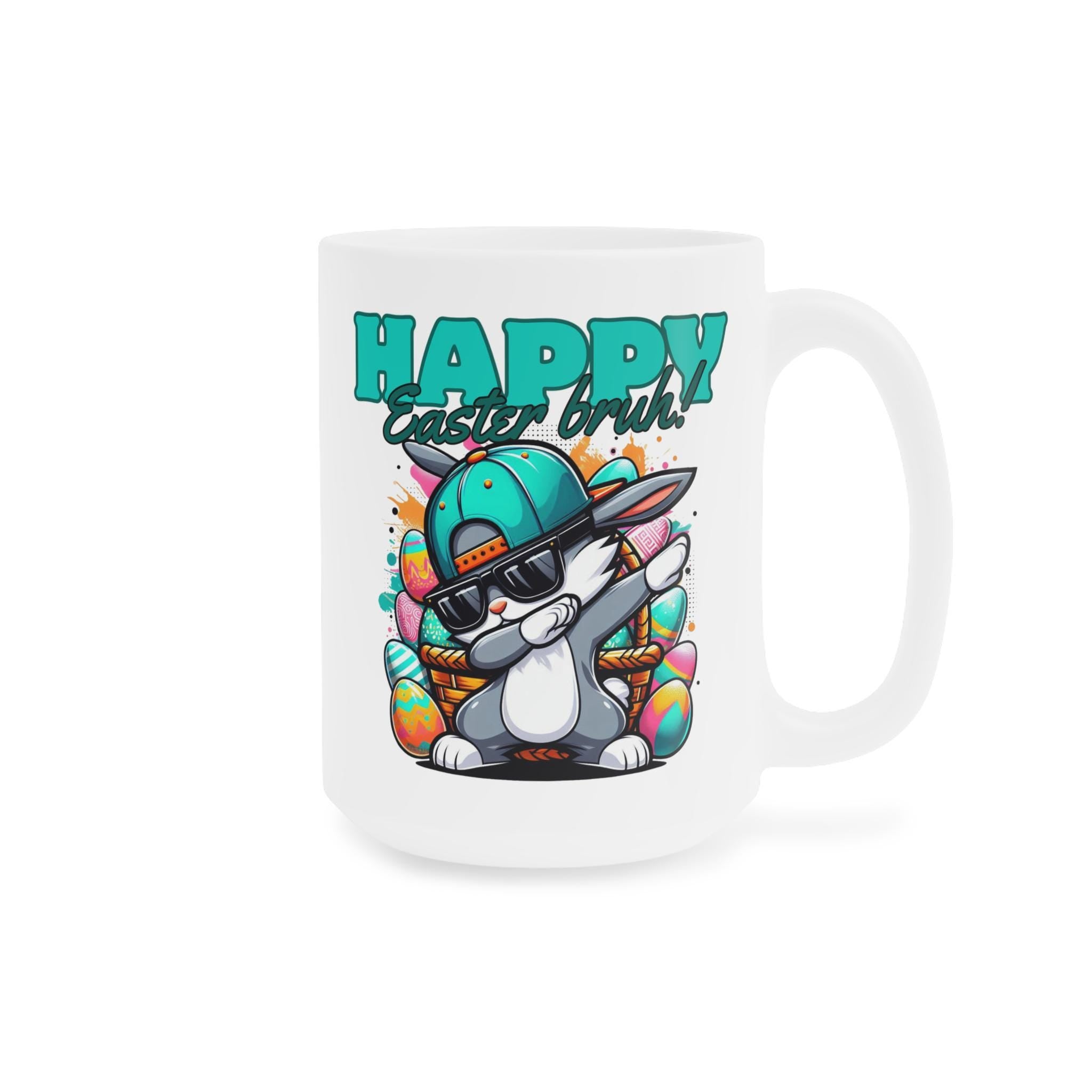 Easter Bunny Ceramic Mug | Cute Rabbit Coffee Cup | Spring Decor | Gift for Kids & Adults | Holiday Drinkware, Happy Easter